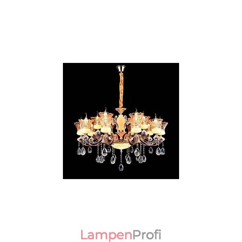 Pendelleuchte aus Zinklegierung für Kristall, Mini-Stil, Metall, für den Innenbereich, Geschäfte, 15 Glühbirnen