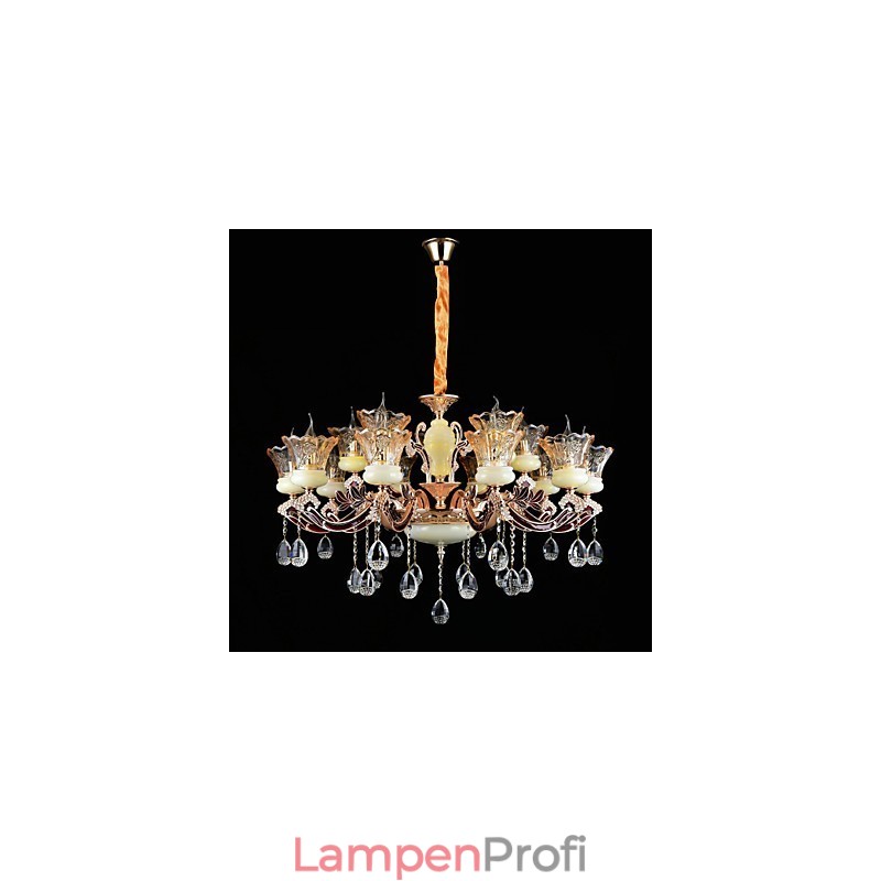 Pendelleuchte aus Zinklegierung für Kristall, Mini-Stil, Metall, für den Innenbereich, Geschäfte, 15 Glühbirnen