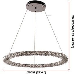 Moderne Ring Kristall Pendelleuchte Moderne Kristall Kronleuchter Deckenleuchte Innenleuchten Dimmbar mit Fernbedienung