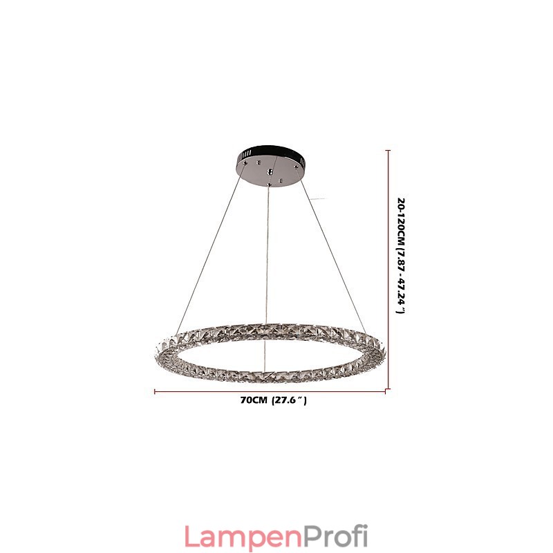Moderne Ring Kristall Pendelleuchte Moderne Kristall Kronleuchter Deckenleuchte Innenleuchten Dimmbar mit Fernbedienung