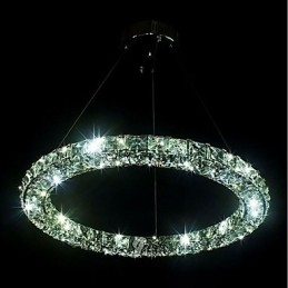 Moderne Ring Kristall Pendelleuchte Moderne Kristall Kronleuchter Deckenleuchte Innenleuchten Dimmbar mit Fernbedienung