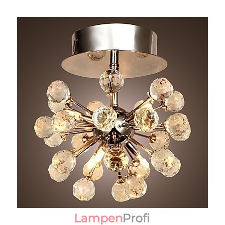 Moderne zeitgenössische Kristall Mini Stil Chrom Metall Kronleuchter Unterputz Moderne zeitgenössische Kristall Mini Stil Chrom Metall Kronleuchter Unterputz