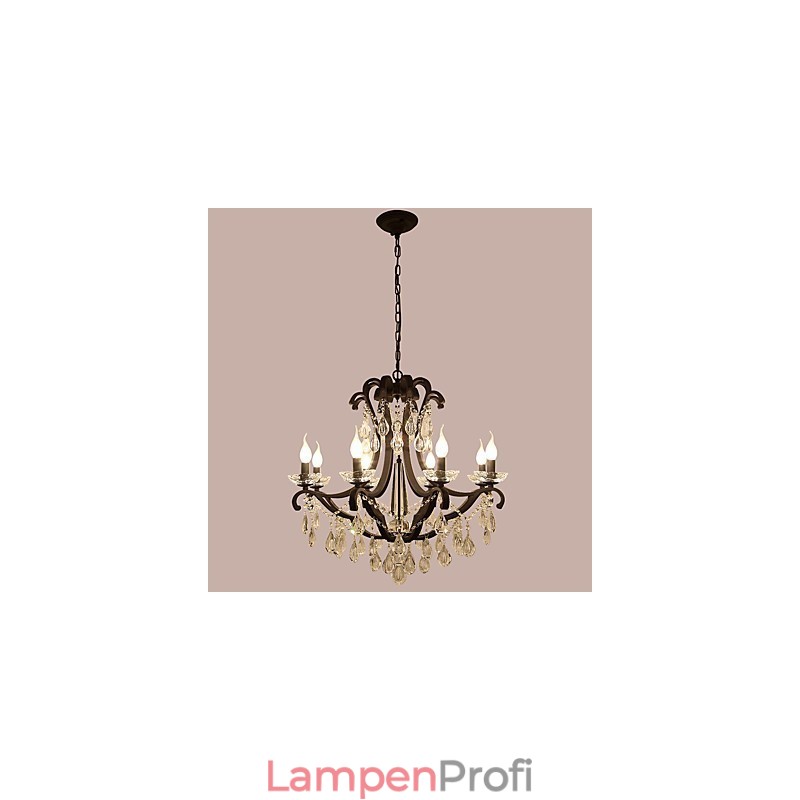 8 Lichter Kristall Kronleuchter Modern Zeitgenössisch Traditionell Klassisch Rustikal Lodge Vintage Retro Laterne Trommel Land Malerei