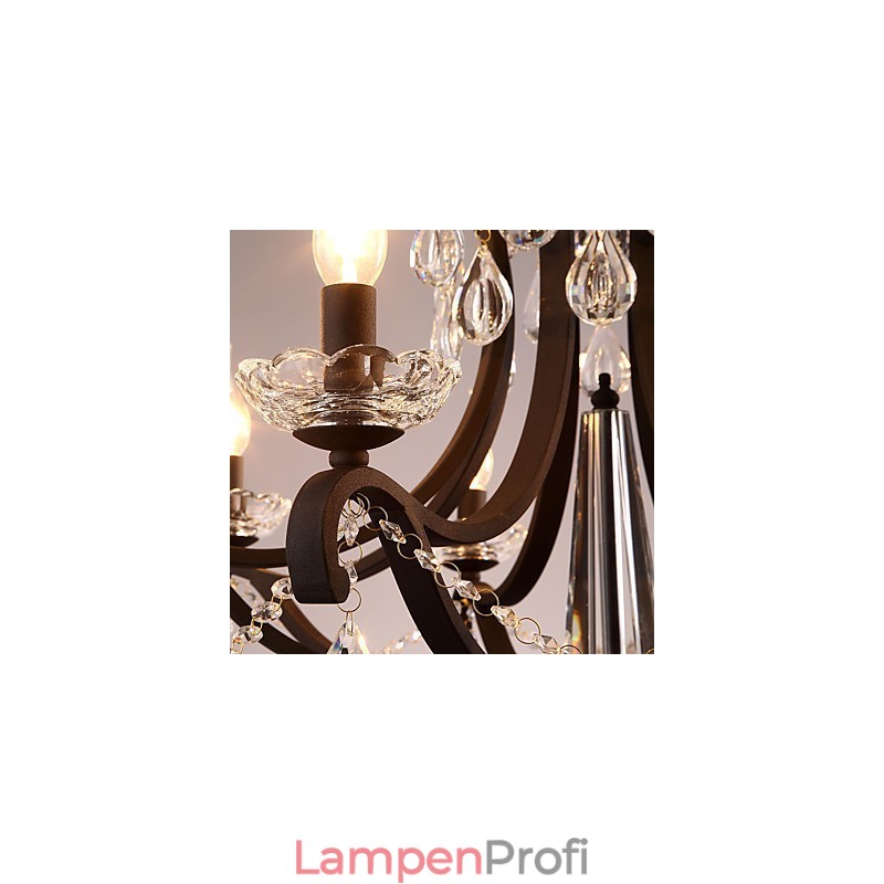 8 Lichter Kristall Kronleuchter Modern Zeitgenössisch Traditionell Klassisch Rustikal Lodge Vintage Retro Laterne Trommel Land Malerei