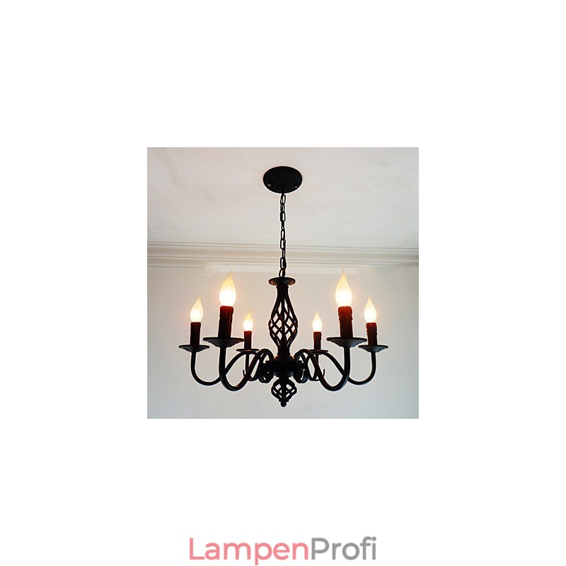 Künstlerisch schick und modern, andere Funktionen für Kerzenstil, Metall, für den Innenbereich, 6 Glühbirnen, Kronleuchter