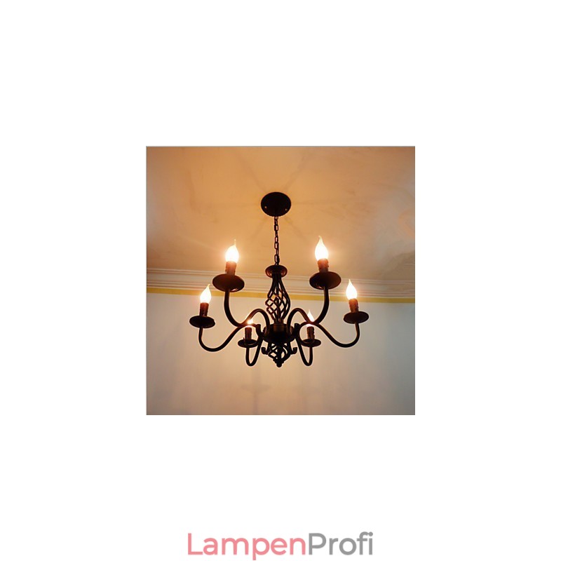Künstlerisch schick und modern, andere Funktionen für Kerzenstil, Metall, für den Innenbereich, 6 Glühbirnen, Kronleuchter