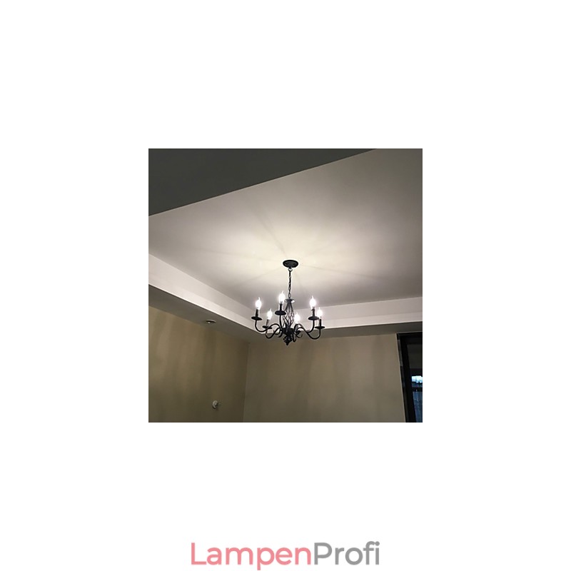 Künstlerisch schick und modern, andere Funktionen für Kerzenstil, Metall, für den Innenbereich, 6 Glühbirnen, Kronleuchter