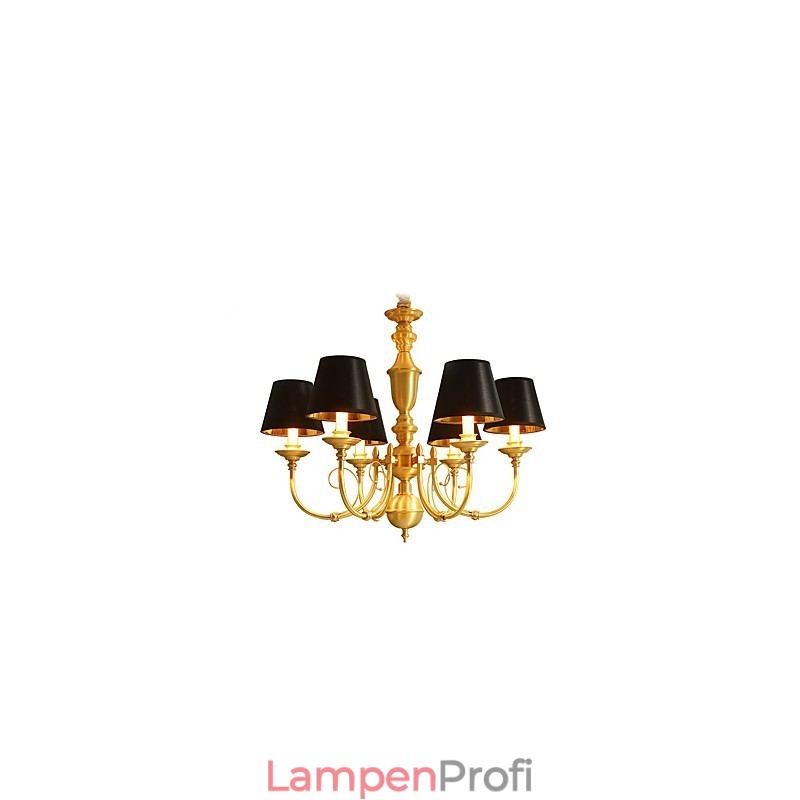 Kronleuchter, traditionell, klassisch, Landhausstil, Messing, Metall, 6 Glühbirnen