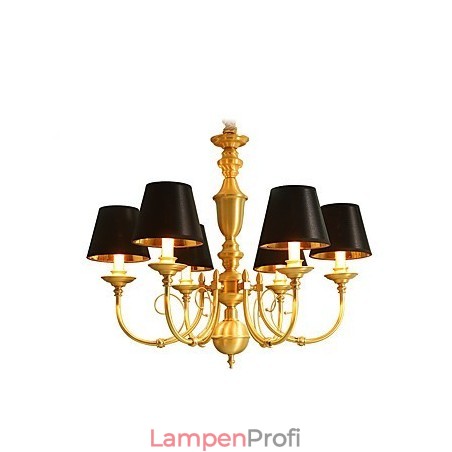 Kronleuchter, traditionell, klassisch, Landhausstil, Messing, Metall, 6 Glühbirnen