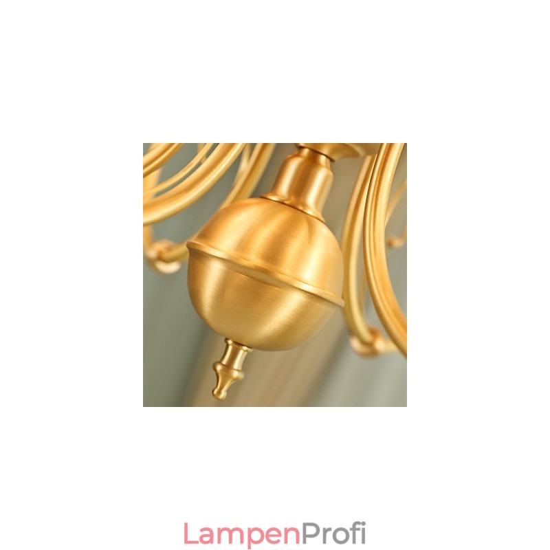 Kronleuchter, traditionell, klassisch, Landhausstil, Messing, Metall, 6 Glühbirnen