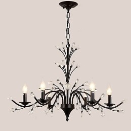 6 Lichter Kristall Kronleuchter Modern Zeitgenössisch Traditionell Klassisch Vintage Retro Country Malerei Feature