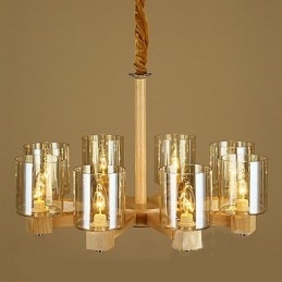 Mode Pendelleuchte Tisch Holz Glasabdeckung