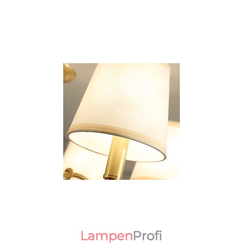 Traditionelles, klassisches Landhaus-Messing-Element für einen Kronleuchter aus Metall im Mini-Stil mit 3 Glühbirnen