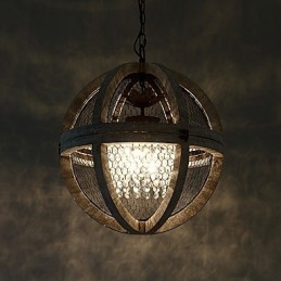 Vintage Metall American Industrial Loft Malerei Farbe Holz Kronleuchter Lampe die Indoor Dekorieren Pendelleuchte