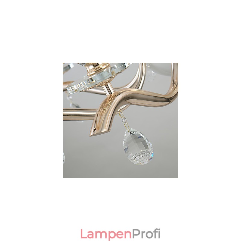 Kronleuchter, modern, zeitgenössisch, galvanisiert, Kristallmetall