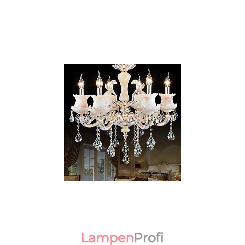 Europäischer Stil Zinklegierung Kerze Kristall Pendelleuchte