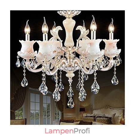 Europäischer Stil Zinklegierung Kerze Kristall Pendelleuchte