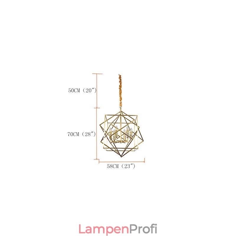 Laterne aus Messing für Designer-Kronleuchter aus Metall