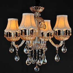 Kronleuchter Kristall Retro Glas 4 Licht