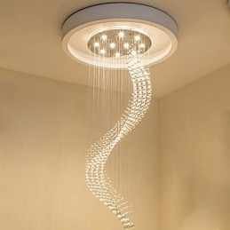 Moderne Kristall-Deckenpendelleuchte, Kronleuchter für den Innenbereich, Hängebeleuchtung für Zuhause, Kronleuchter, Lampen, Leuchten, 3 W, WARMWEISSE Glühbirnen