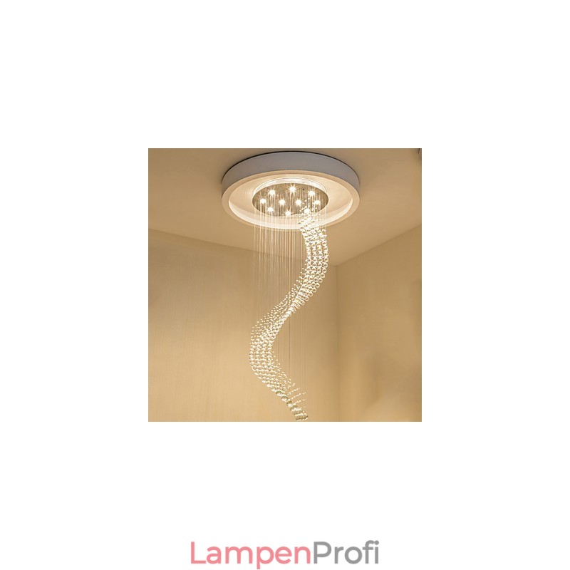 Moderne Kristall-Deckenpendelleuchte, Kronleuchter für den Innenbereich, Hängebeleuchtung für Zuhause, Kronleuchter, Lampen, Leuchten, 3 W, WARMWEISSE Glühbirnen