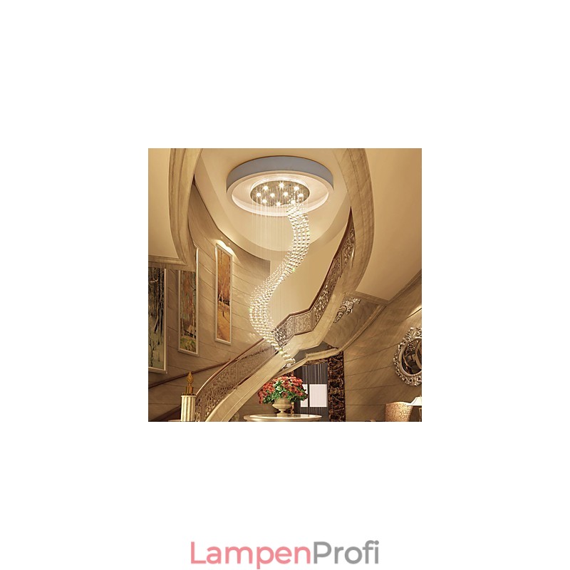 Moderne Kristall-Deckenpendelleuchte, Kronleuchter für den Innenbereich, Hängebeleuchtung für Zuhause, Kronleuchter, Lampen, Leuchten, 3 W, WARMWEISSE Glühbirnen