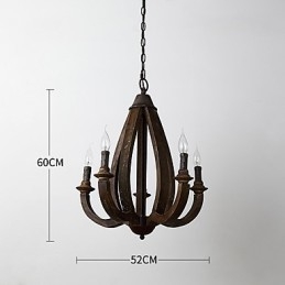 Vintage Malerei Feature Mini Stil Holz Bambus Kronleuchter Lampe die Dekorieren Pendelleuchte