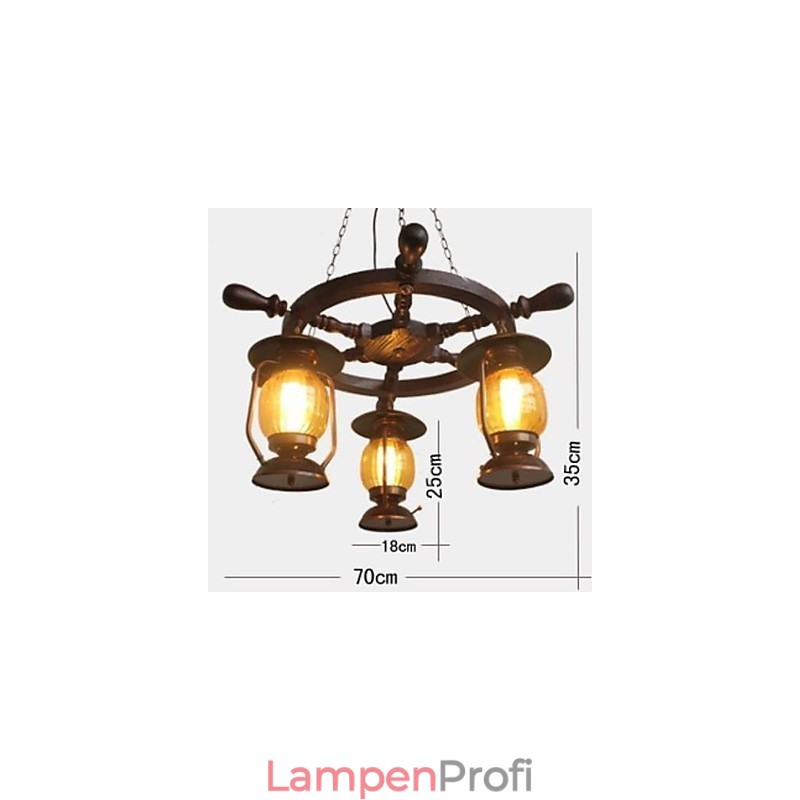 Retro Malerei Holz Bambus Kronleuchter