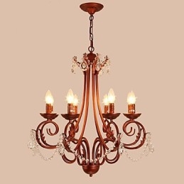8 Lichter Kronleuchter Modern Zeitgenössisch Traditionell Lodge Vintage Retro Country Malerei Feature für Kristall Metall