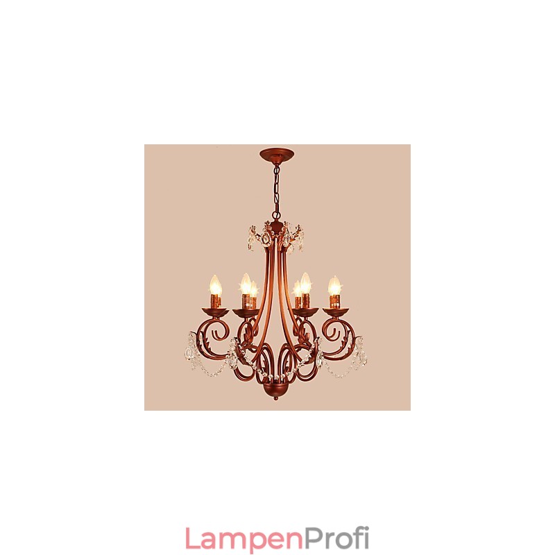 8 Lichter Kronleuchter Modern Zeitgenössisch Traditionell Lodge Vintage Retro Country Malerei Feature für Kristall Metall