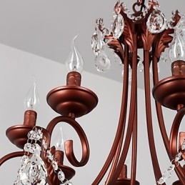 8 Lichter Kronleuchter Modern Zeitgenössisch Traditionell Lodge Vintage Retro Country Malerei Feature für Kristall Metall