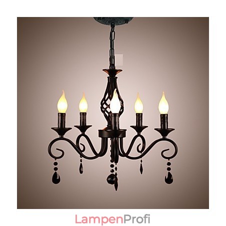 Traditioneller Kristall-Kronleuchter, Innenbeleuchtung, 5 Kerzen, einfacher Kronleuchter