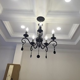 Traditioneller Kristall-Kronleuchter, Innenbeleuchtung, 5 Kerzen, einfacher Kronleuchter