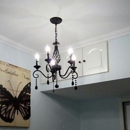 Traditioneller Kristall-Kronleuchter, Innenbeleuchtung, 5 Kerzen, einfacher Kronleuchter