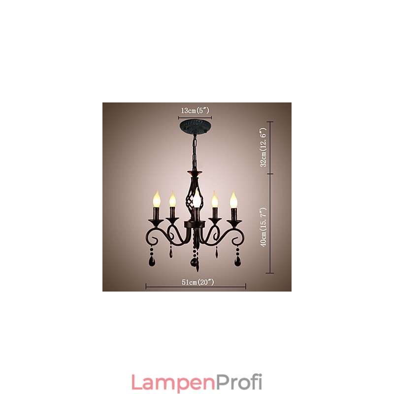 Traditioneller Kristall-Kronleuchter, Innenbeleuchtung, 5 Kerzen, einfacher Kronleuchter