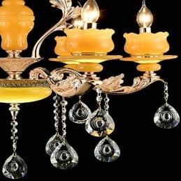 Traditionelle klassische Zinklegierung für Kronleuchter aus Kristall im Mini-Stil mit 6 Glühbirnen