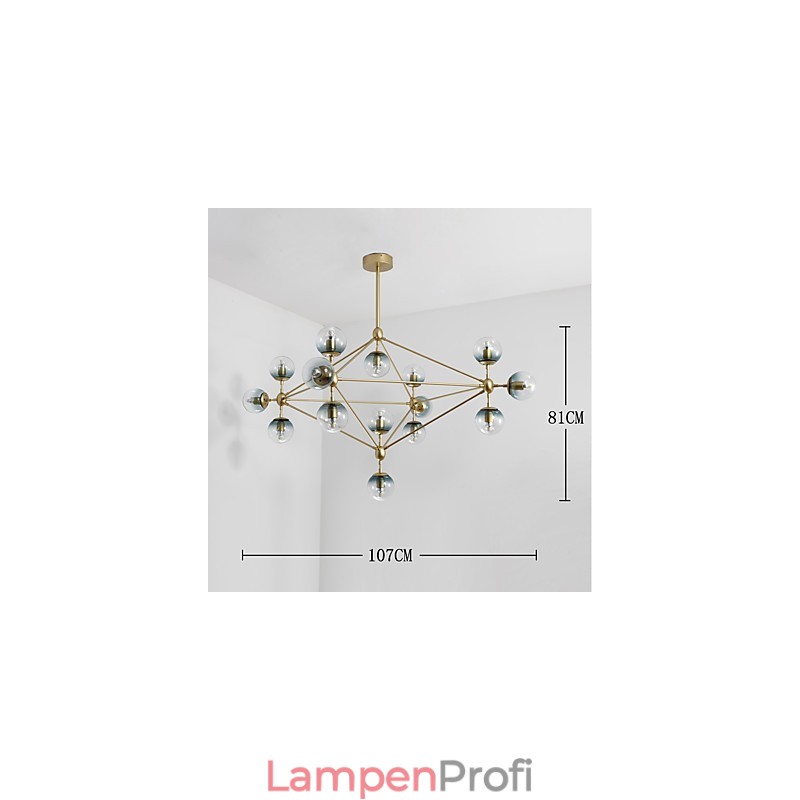 Fünfzehn Licht Postmodernen Europa Stil Modo Metall Glas Pendelleuchte das Foyer Schmücken Industrielle Kronleuchter Lampe