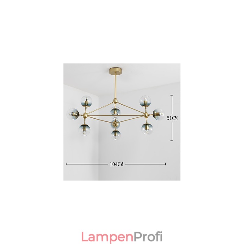 Zehn Licht Post Moderne Europa Stil Modo Metall Glas Pendelleuchte das Foyer Schmücken Industrielle Kronleuchter Lampe
