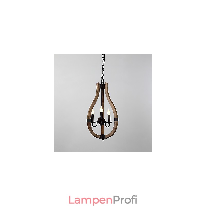Drei Licht Vintage Malerei Feature Mini Stil Holz Bambus Kronleuchter Lampe die Dekorieren Pendelleuchte