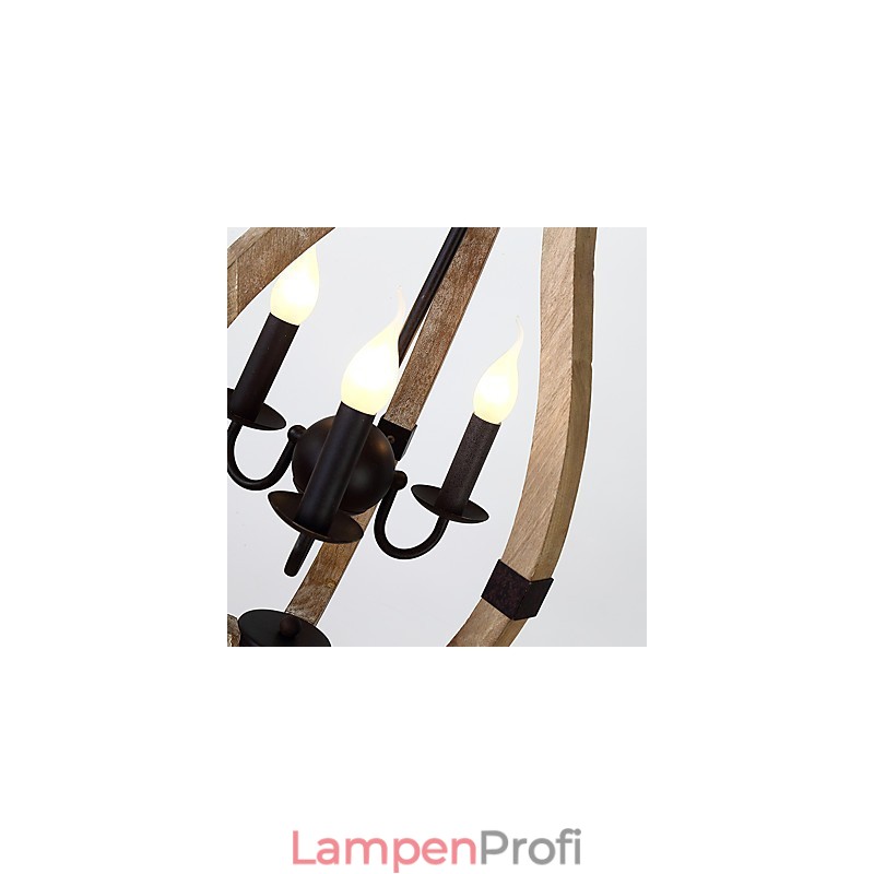 Drei Licht Vintage Malerei Feature Mini Stil Holz Bambus Kronleuchter Lampe die Dekorieren Pendelleuchte