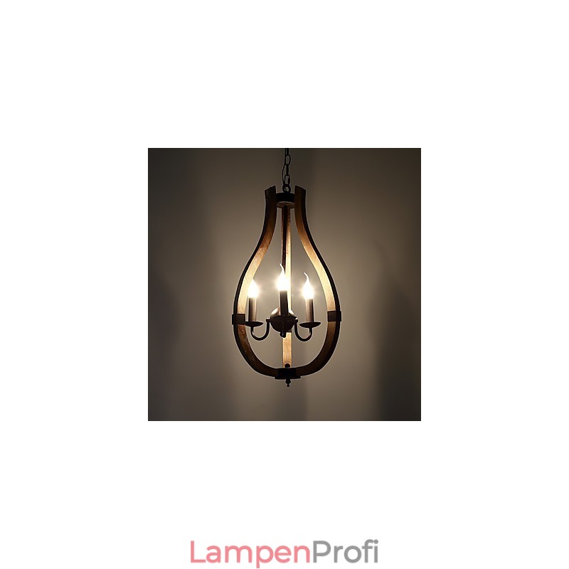 Drei Licht Vintage Malerei Feature Mini Stil Holz Bambus Kronleuchter Lampe die Dekorieren Pendelleuchte