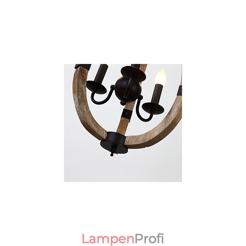 Drei Licht Vintage Malerei Feature Mini Stil Holz Bambus Kronleuchter Lampe die Dekorieren Pendelleuchte