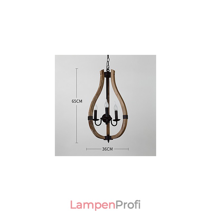 Drei Licht Vintage Malerei Feature Mini Stil Holz Bambus Kronleuchter Lampe die Dekorieren Pendelleuchte