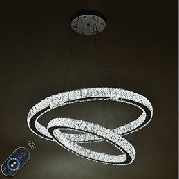 Indoor Kristall Kronleuchter Moderne Pendelleuchte Deckenleuchte Dimmbare Beleuchtung Lampe mit Fernbedienung