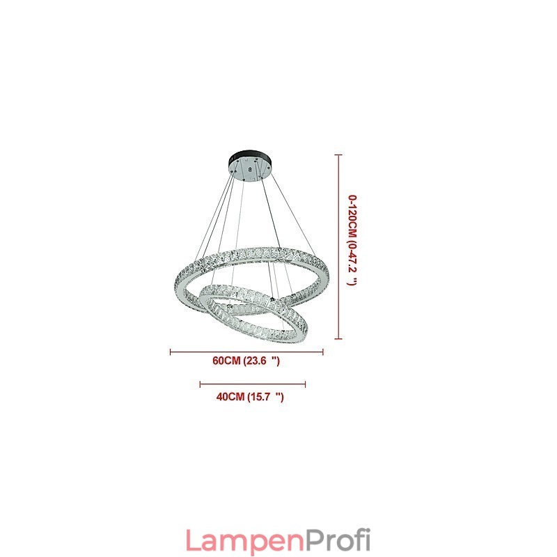 Indoor Kristall Kronleuchter Moderne Pendelleuchte Deckenleuchte Dimmbare Beleuchtung Lampe mit Fernbedienung