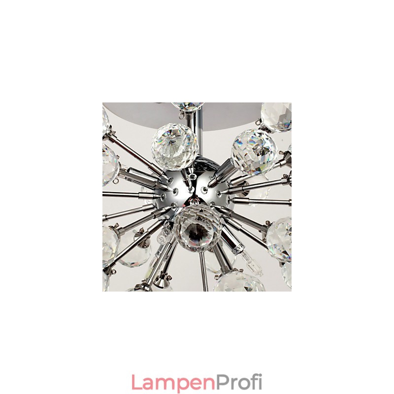 Moderne zeitgenössische Kristall Mini Stil Chrom Metall Kronleuchter Unterputz