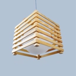 1 Licht Holz Moderne zeitgenössische Pendelleuchte im nordischen Stil mit Glasschirm