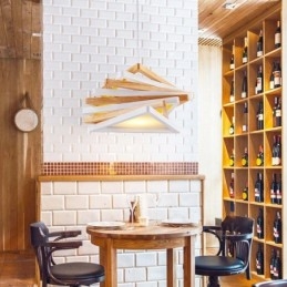 1 Licht Holz Moderne zeitgenössische Pendelleuchte mit Holzschirm