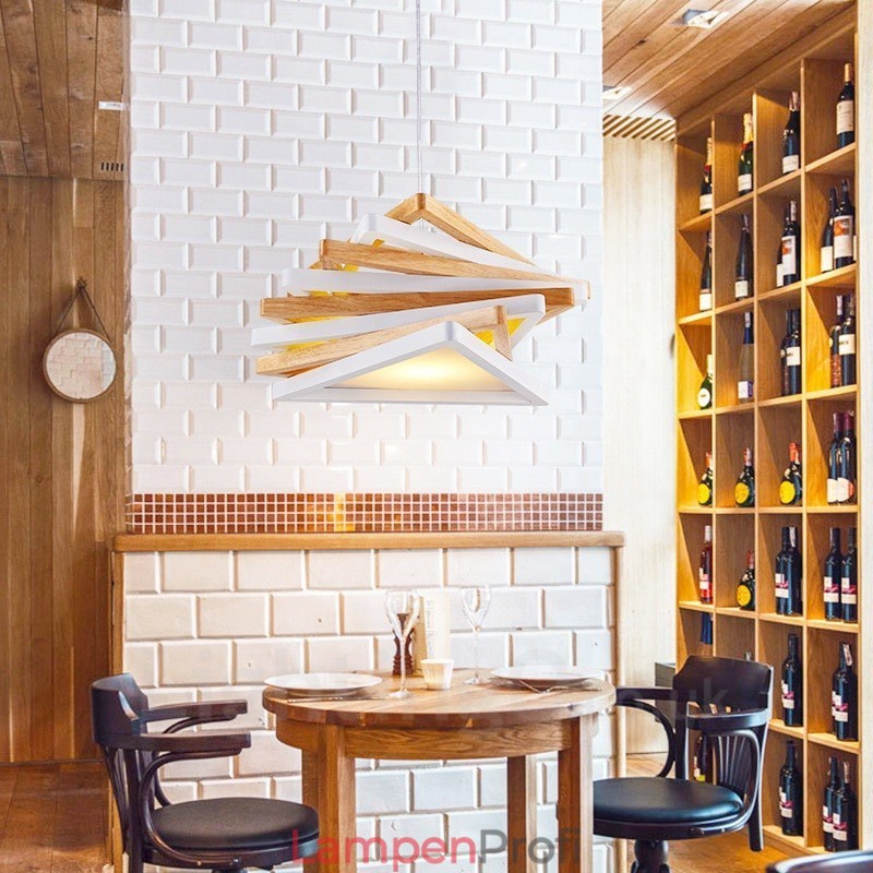 1 Licht Holz Moderne zeitgenössische Pendelleuchte mit Holzschirm