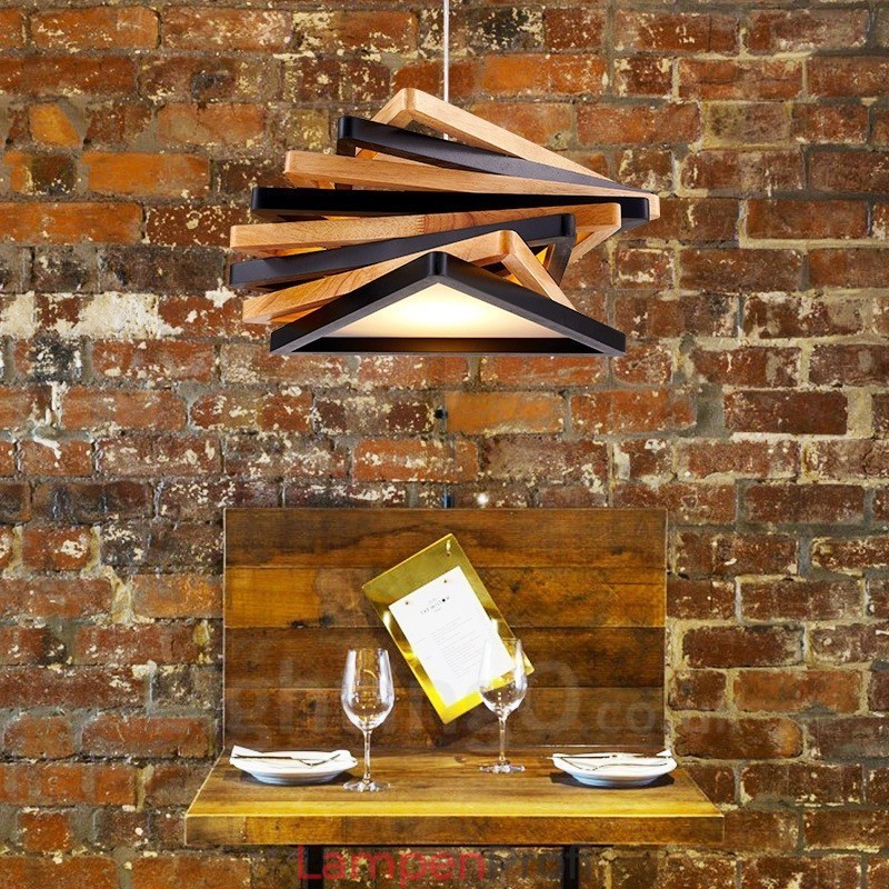 1 Licht Holz Moderne zeitgenössische Pendelleuchte mit Holzschirm